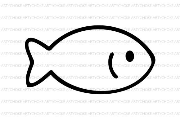 Fish Outline SVG Ocean Clipart