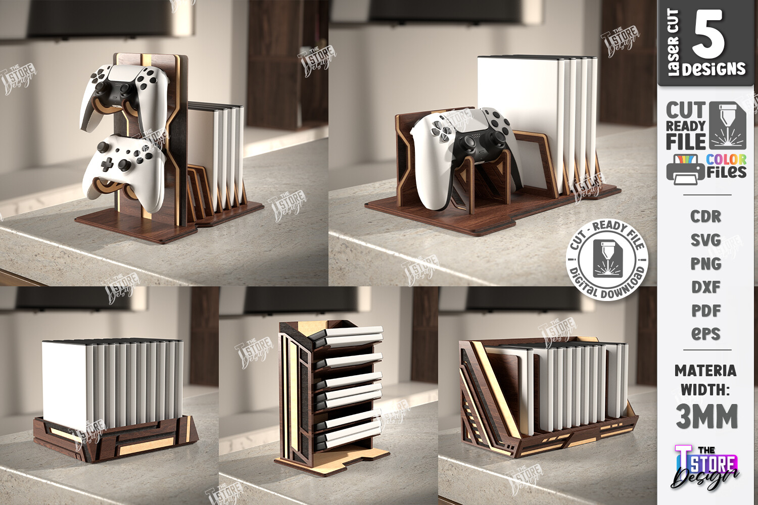 Game Controller Stand Laser Cut Bundle