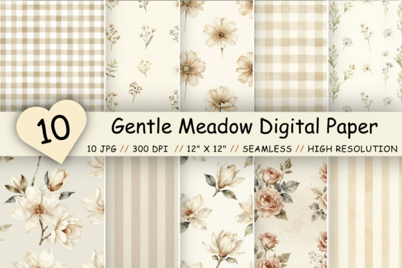Gentle Meadow Digital Paper Pack