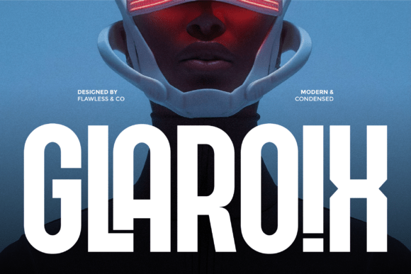 Preview specimen of Glaroix sans serif font