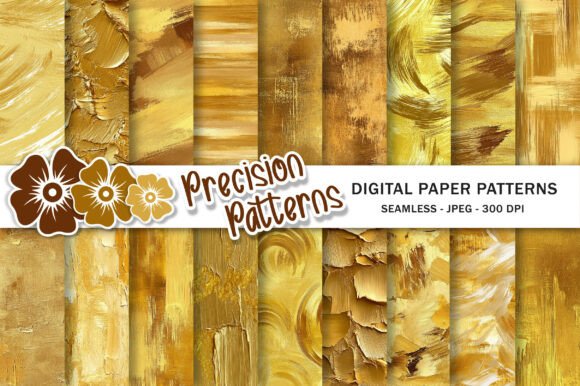 Gold Digital Painted Paper Pack