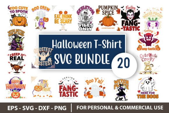 Preview of Halloween T-Shirt SVG Bundle | Spooky Qu T-shirt, sticker, and sublimation design