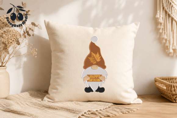 Happy Autumn Gnome Embroidery Design