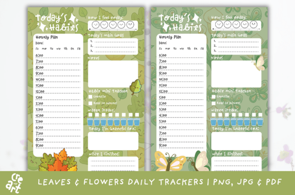 Leaves & Flowers Daily Habit Tracker