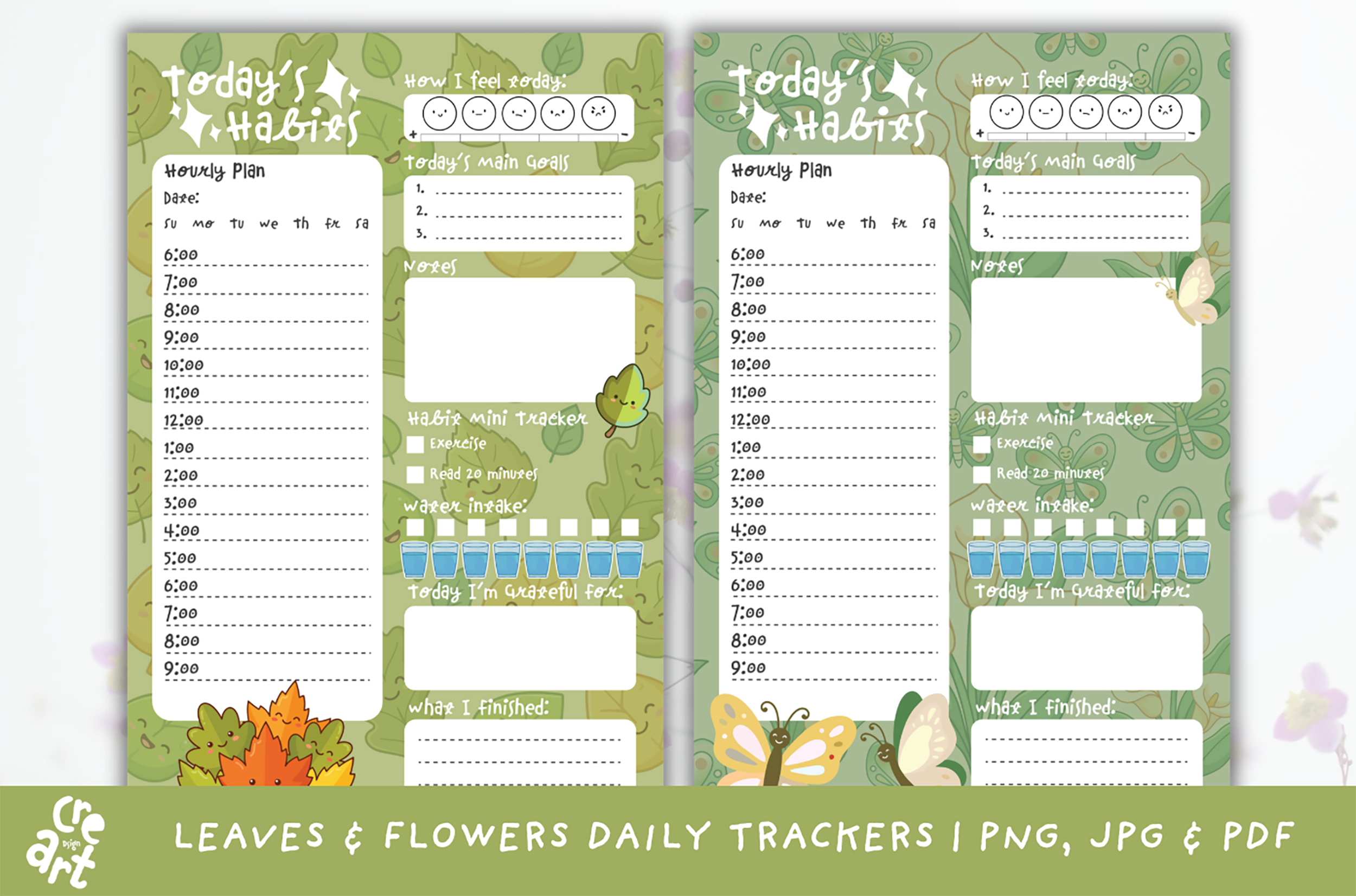 Leaves & Flowers Daily Habit Tracker