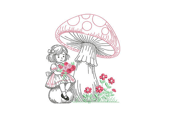 Little Girl and Mushroom