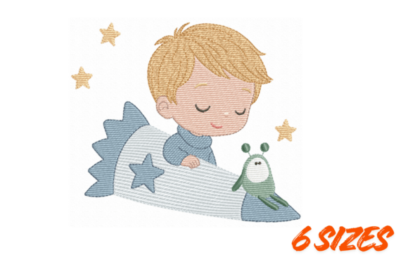 Little Space Boy Embroidery Design Set