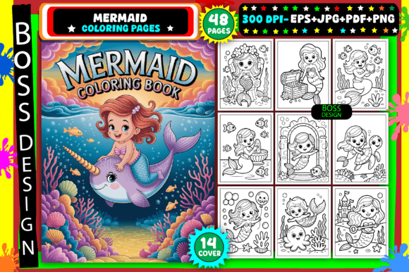 Mermaid Coloring Pages for Kids