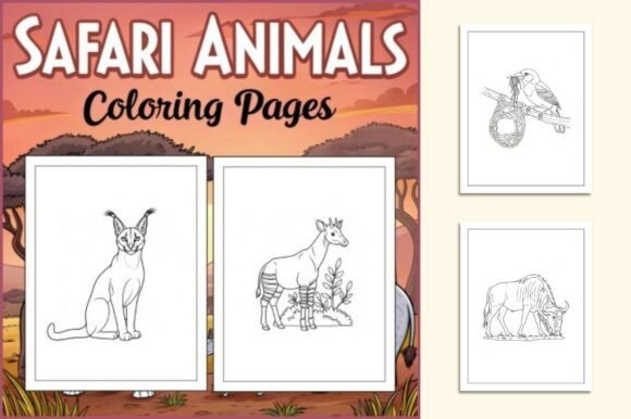 Safari Animals Coloring Pages for Kids