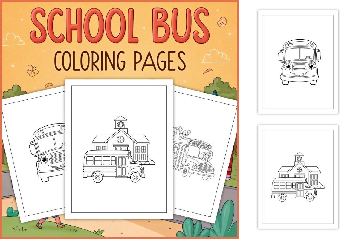 School Bus Coloring Pages for Kids