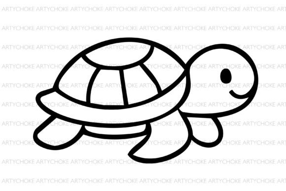Sea Turtle Outline SVG Ocean Clipart