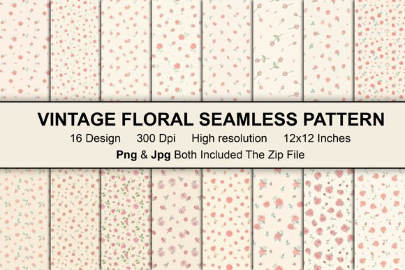 Vintage Floral Seamless Pattern Bundle