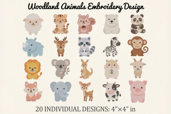 Woodland Animals Embroidery Design