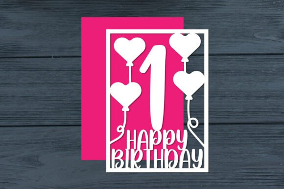1st Birthday Papercut Card