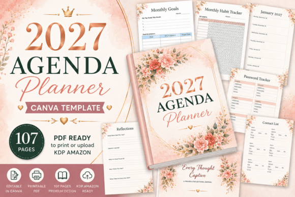 2027 Agenda Planner | Canva Template