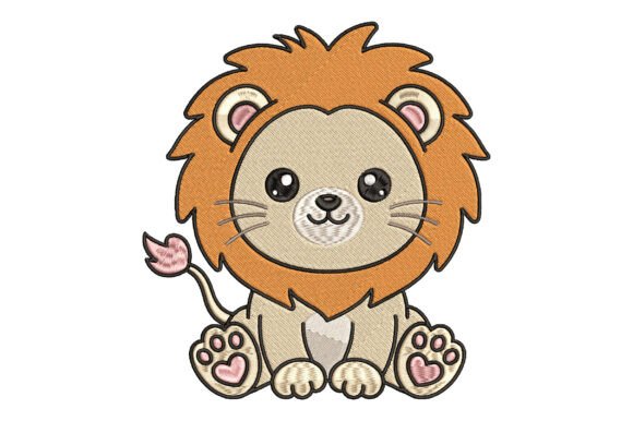 Cute Baby Lion Embroidery Design