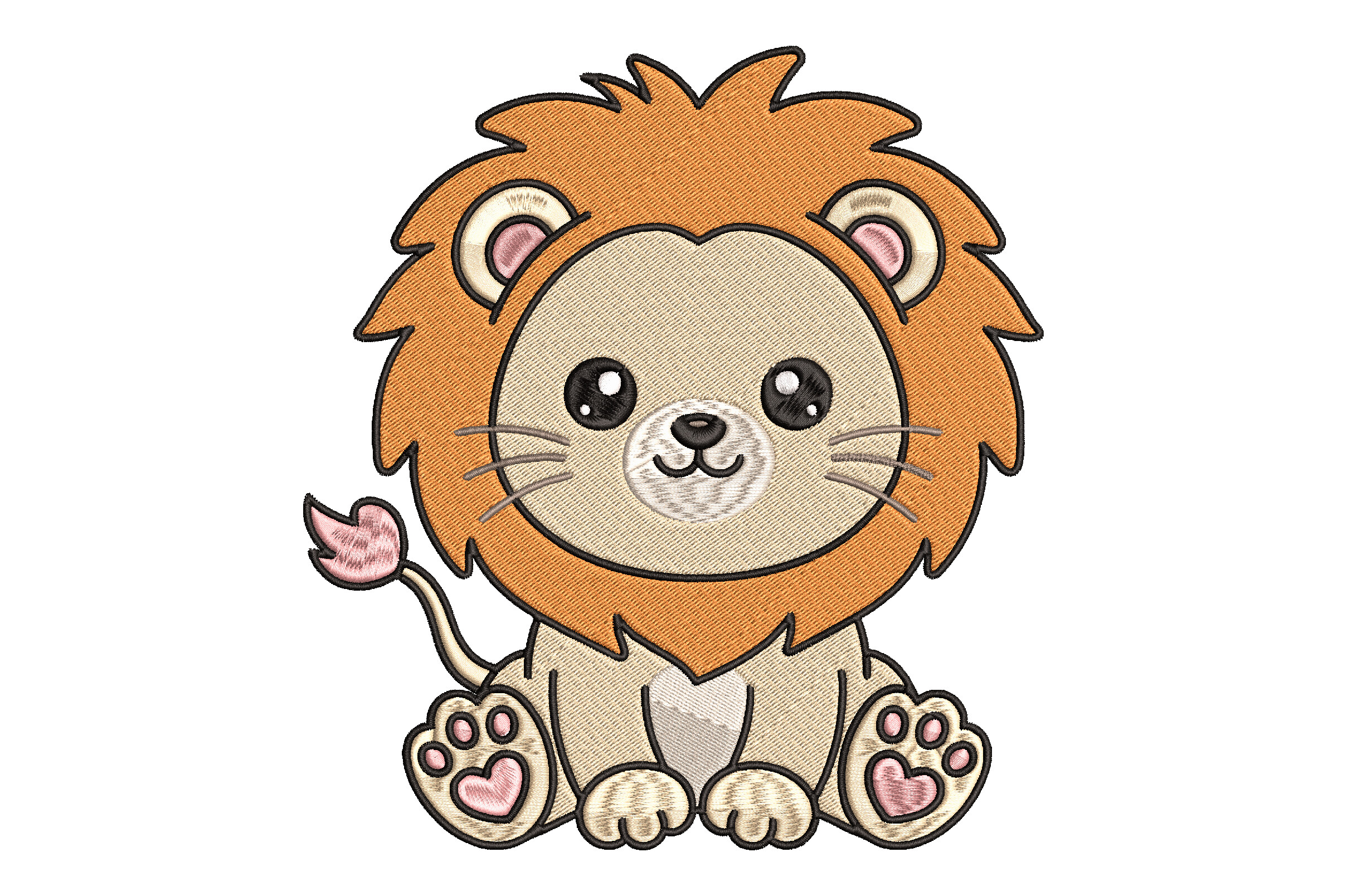Cute Baby Lion Embroidery Design