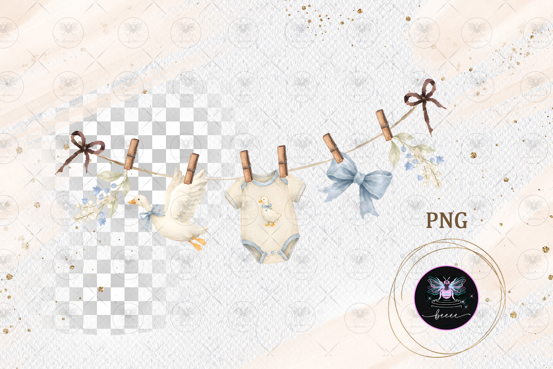 Goose Baby Clothesline PNG - photo 1