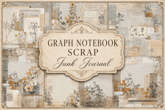 Preview of Graph Notebook Scrap Junk Journal