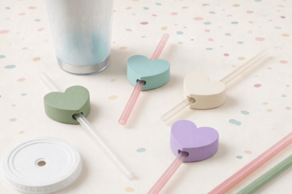 Heart Straw Topper STL Files - 3 Sizes for Tumblers - Image 3