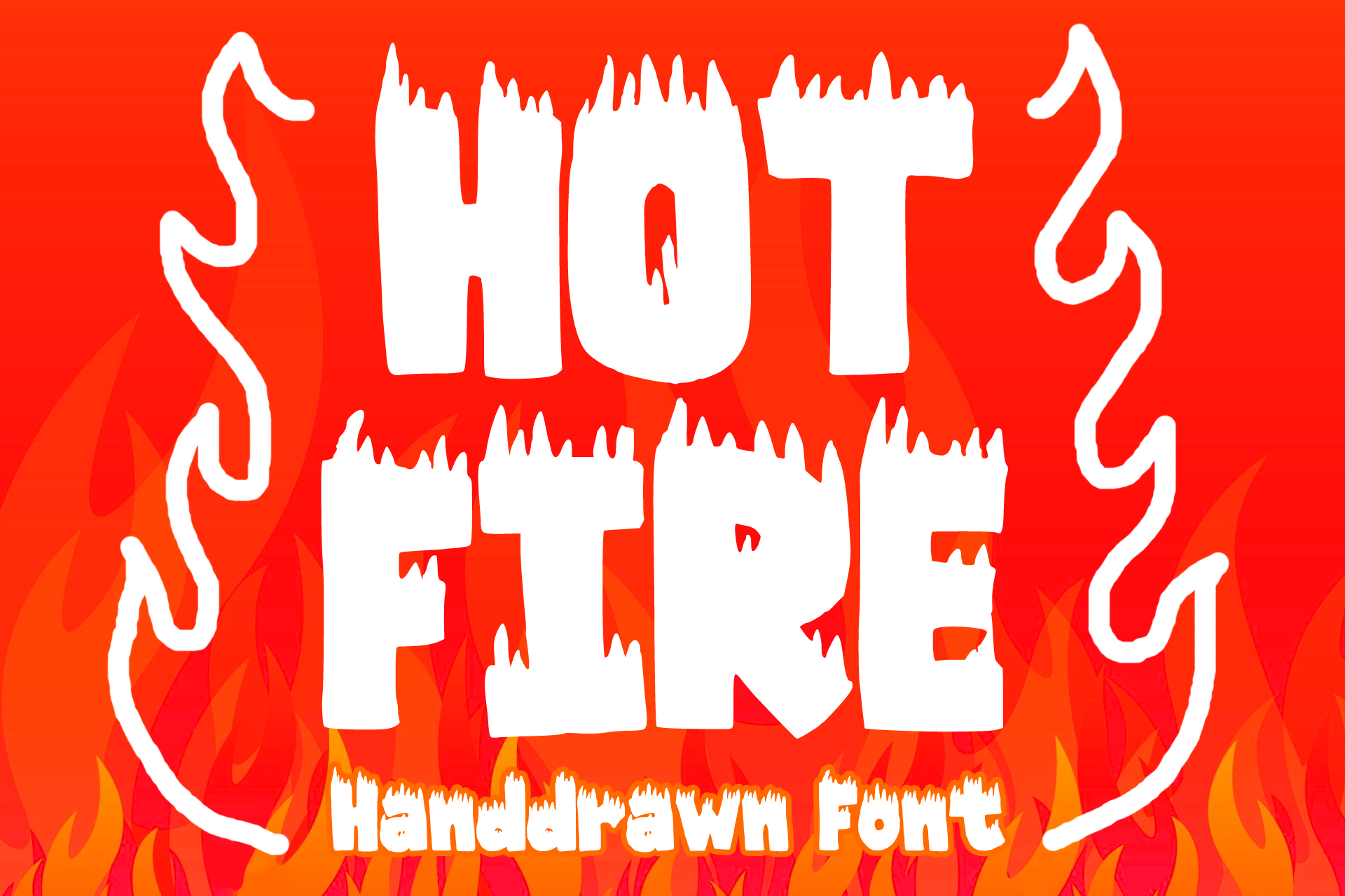Hot Fire font preview in a display style