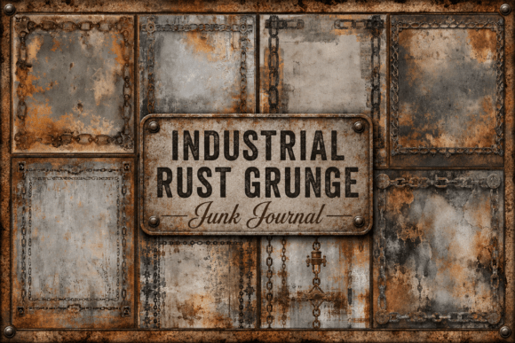 Preview of Industrial Rust Grunge Junk Journal