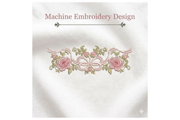 Pink Floral Bow Border