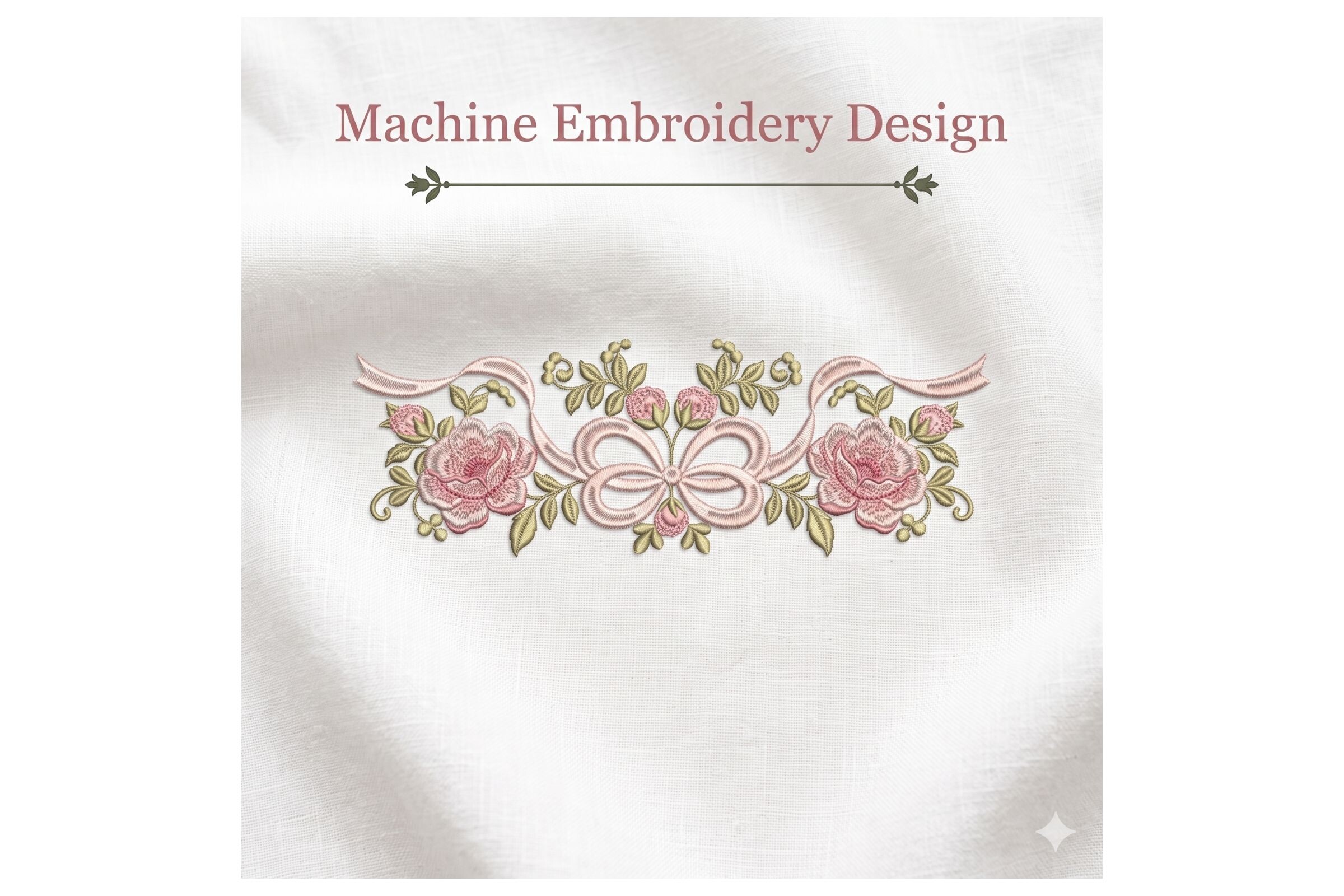 Pink Floral Bow Border