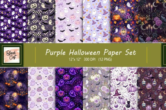Purple Halloween Paper Set