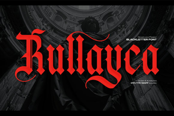 Preview specimen of Rullayca blackletter font