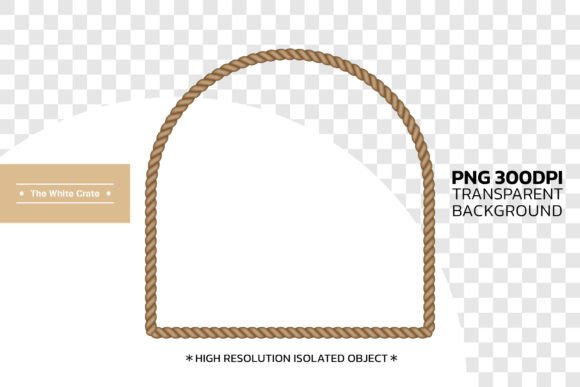 Rustic Brown Rope Arch Frame PNG
