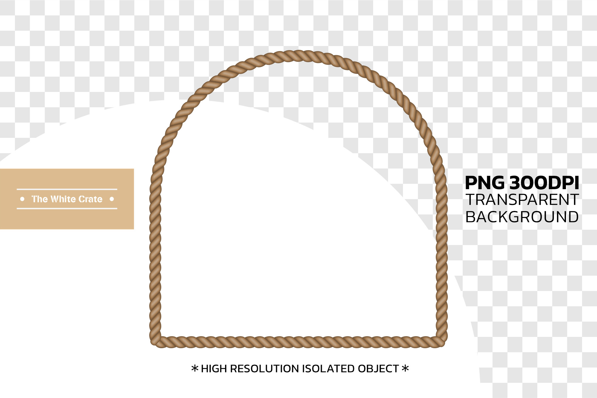 Rustic Brown Rope Arch Frame PNG