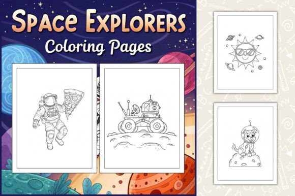 Space Explorers Coloring Pages for Kids