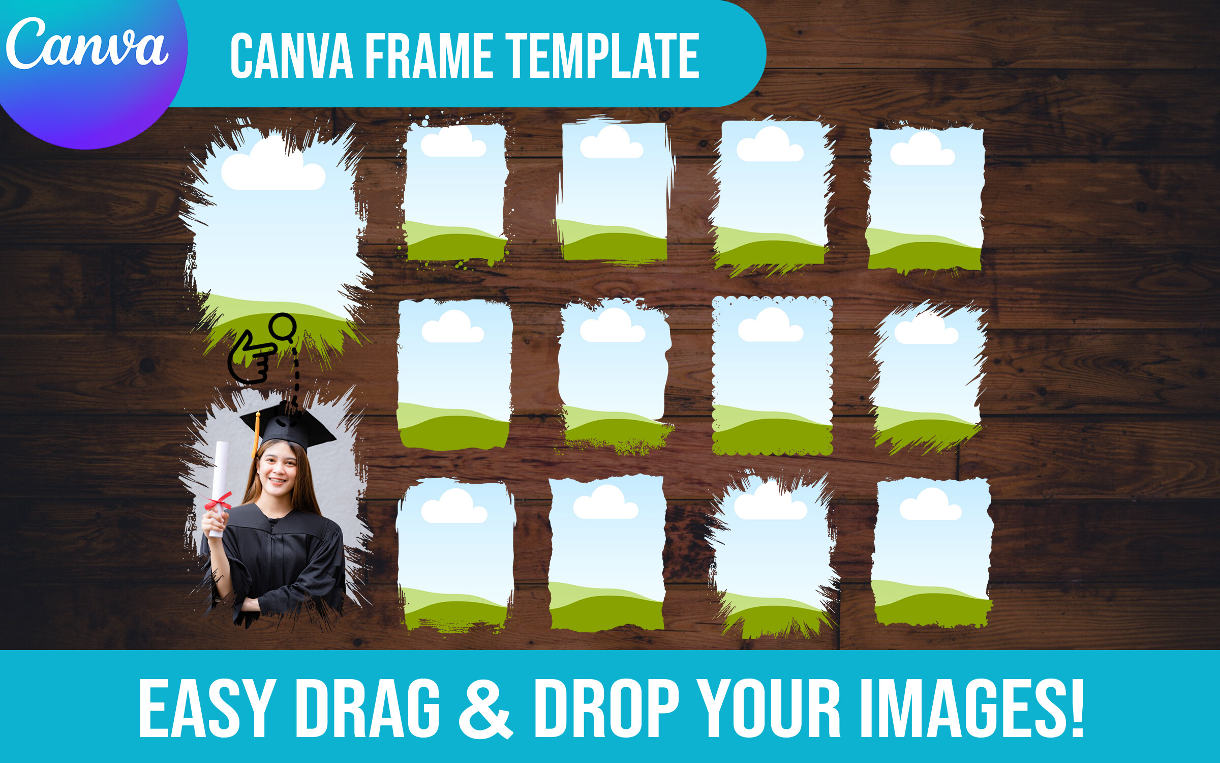 12 Brushstroke Canva Frame Template