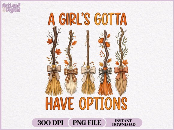 Autumn Halloween Witch Broom PNG
