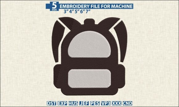 Backpack DST PES Embroidery Pattern File