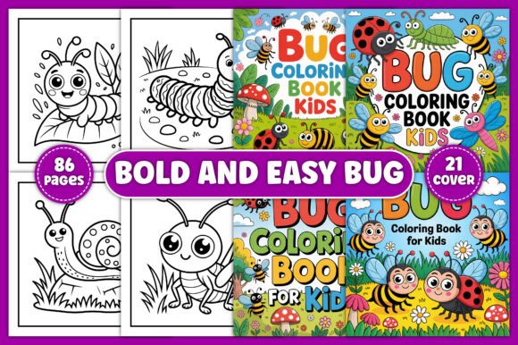 Preview of Bug Coloring Book for Kids coloring pages for kids