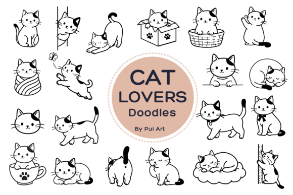 Preview of Cat Lovers Doodle dingbat font