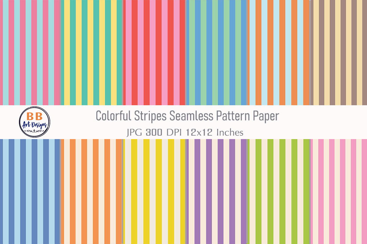 Colorful Stripes Seamless Pattern Paper