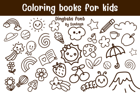 Preview of Coloring Books for Kids dingbat font