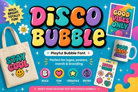 Disco Bubble Font - Bubble Lettering Fonts