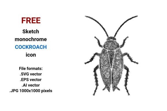 FREE Sketch Cockroach Icon