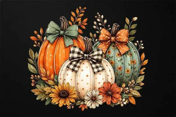 Fall Pumpkin Floral PNG Graphic Illustrations By CREATIVE DESIGN ZONE