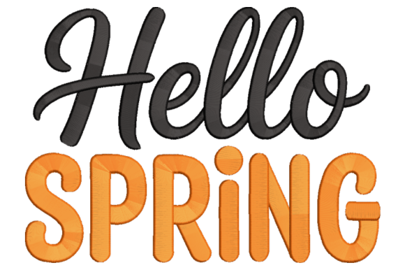 Hello Spring Embroidery Design
