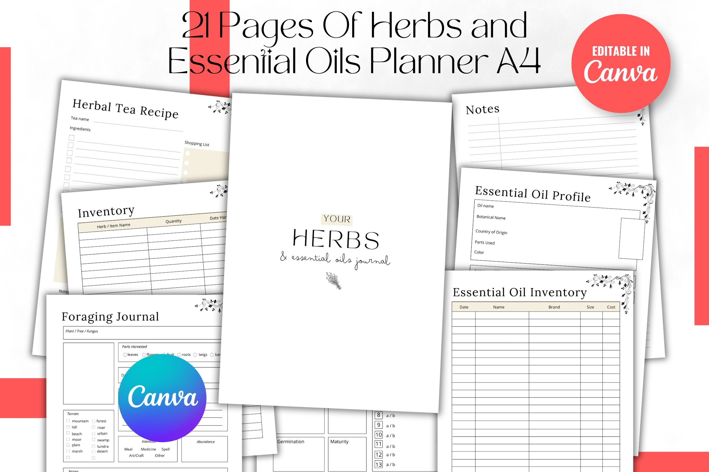 Herbs and Essential Oils Planner