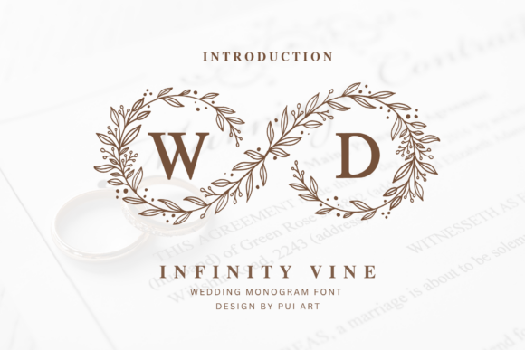 Preview specimen of Infinity Vine Monogram decorative font