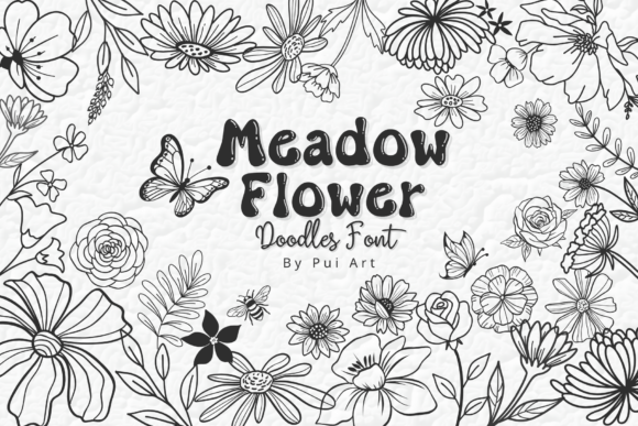 Preview of Meadow Flower Doodles dingbat font