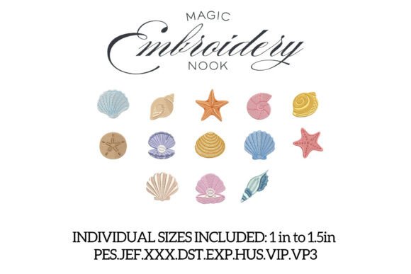 Mini Coastal Seashell Bundle X 13 Design