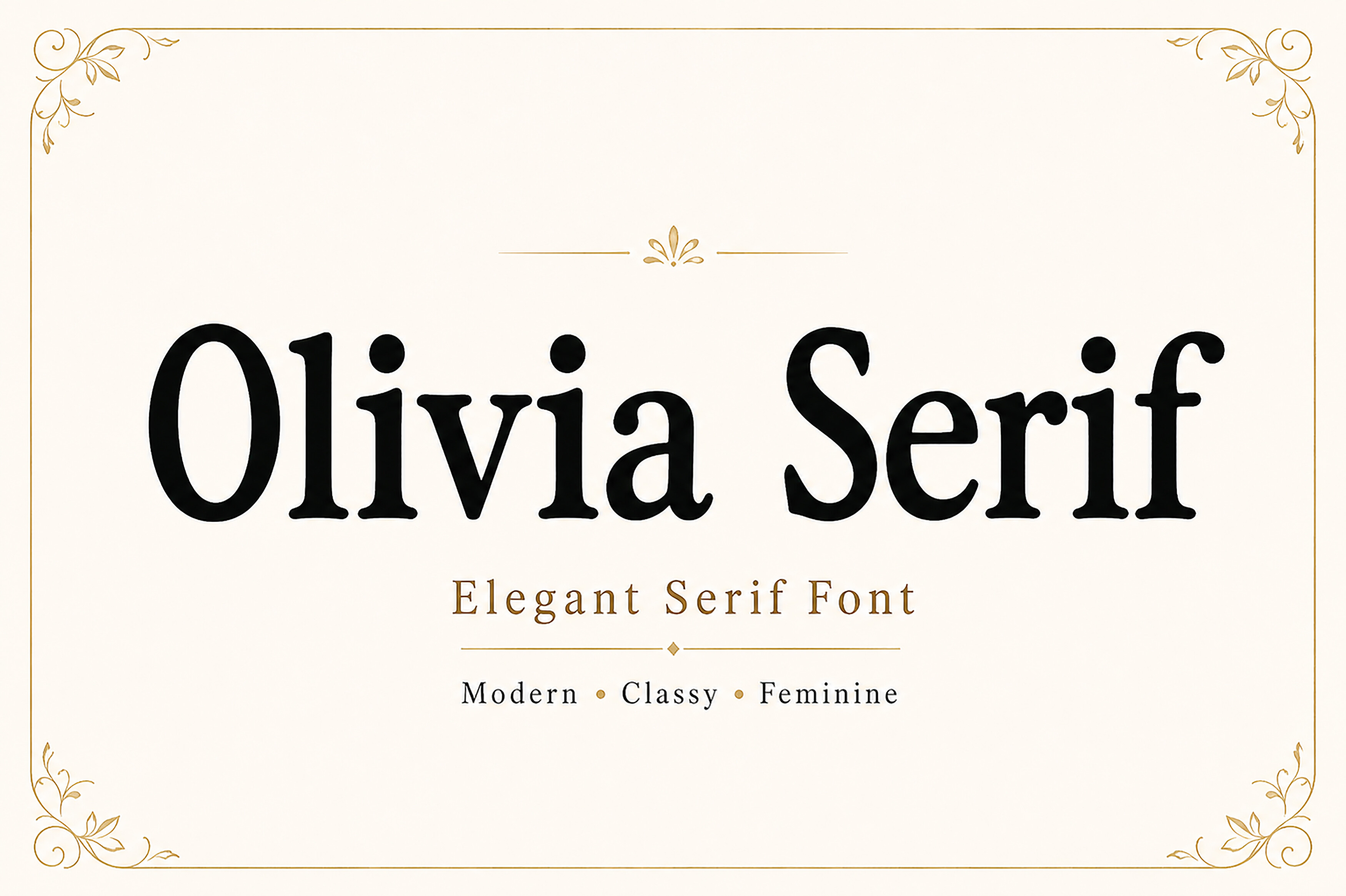 Olivia Serif preview, graceful serif lettering
