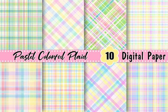 Preview of Pastel Colorful Plaid Background